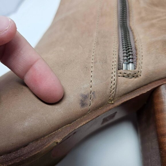 Frye Addie Double Zip Boots In Stone Tan Women’s Size 11 Leather Fall Winter - Picture 12 of 16